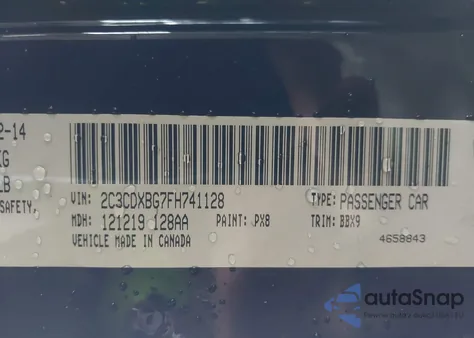 2015 Dodge Charger Se from USA, damaged, VIN 2C3CDXBG7FH741128